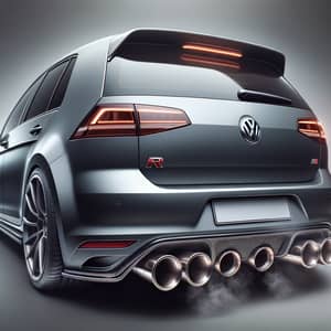 Grey VW Golf R Mk6 with Titanium Dual-Tip Exhaust System