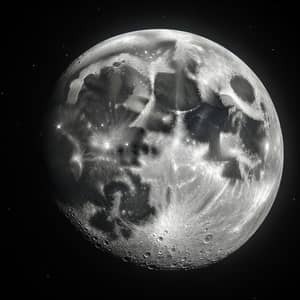 Detailed View of the Moon: Craters, Valleys, and Basaltic Plains