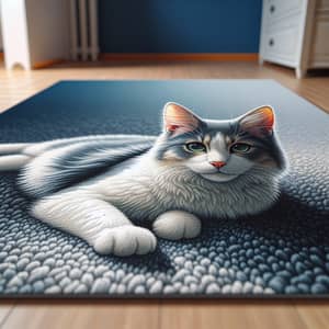 Cozy Domesticated Cat on Soft Plush Carpet | Calm and Serene Home Ambiance