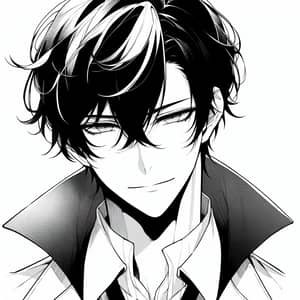 Handsome Scientist Vampire in Manga Style