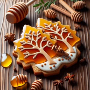 Honey Forest Gingerbread Cookie | Tree Trunk Shape