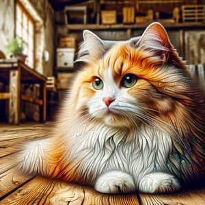 Domestic Short-Haired Cat - Orange & White Colors | Charming Scene