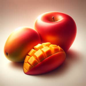 Radiant Red Apple and Lush Mango - Fresh Fruits