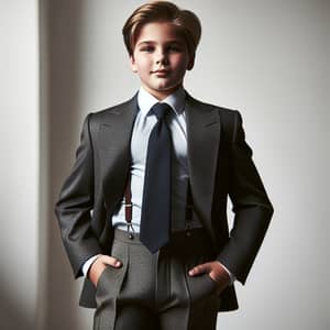Dapper Big Boy in Stylish Suit | Youthful Elegance & Ambition