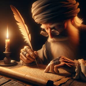 Elderly Middle-Eastern Poet Deep in Thought | Wisdom & Tranquillity