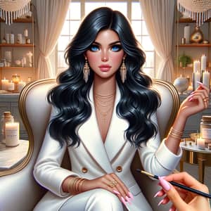 Stylish White Woman in Luxury Candle & Image Lab