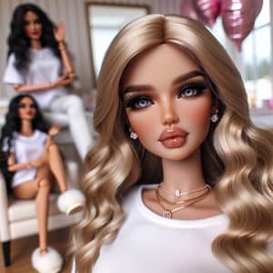 High-Quality White Bratz Doll with Realistic Features and HD Details