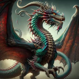Majestic Dragon with Emerald Green Scales | Mythical Creature