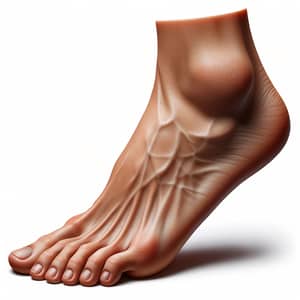 Realistic Human Foot Anatomy Illustration - Detailed View