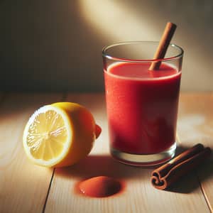 Refreshing Red Smoothie with Lemon and Cinnamon