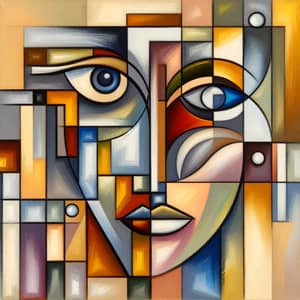 Cubist-Inspired Abstract Face Painting