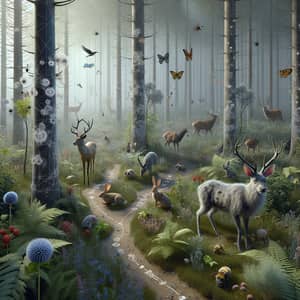 3D Forest Disease Outbreak Scene - Wildlife Illness Visuals