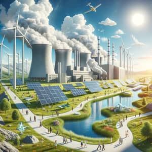 Futuristic Hybrid Energy Park - Harmony of Technology & Nature