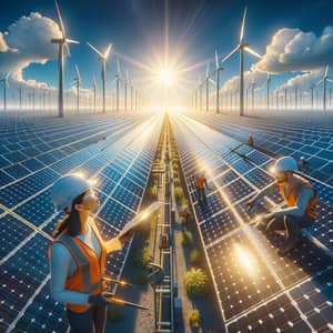 Renewable Energy Solar Park | Clean Energy Panels & Wind Turbines