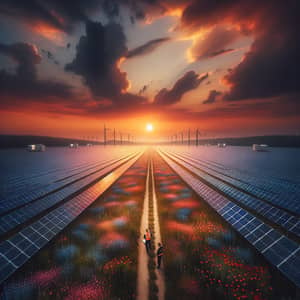 Stunning Solar Park at Sunset