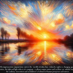 Impressionist Sunset Painting: A Serene Nature Scene