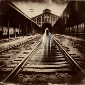 Eerie Train Station with Spectral Apparition | Supernatural Dread