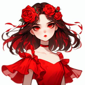 Fiery Elegance: The Girl in a Red Dress
