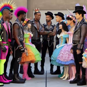 Costume Showdown: Black Male Punk vs. Fairy-Tale Attire