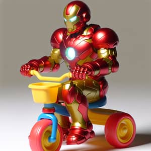 Ironman on Baby Tricycle | Funny Armored Character Riding Toy