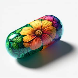 Colorful Gelatine Capsule with Beautiful Flower Design