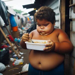 Resilient Brazilian Boy in Slums: Overcoming Hardship with Hope