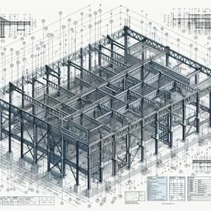 Detailed CAD-Style Drawing for Steel Structure