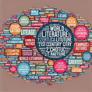 World Literature, 21st Century Literature, Canonical Authors & Literary Genres Tag Cloud