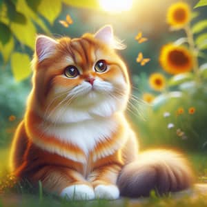 Lively Domesticated Cat with Silky Orange Fur | Playful and Intelligent