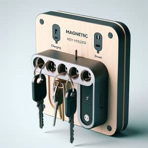 Magnetic Key Holder with Integrated Charging Ports | Sleek Design