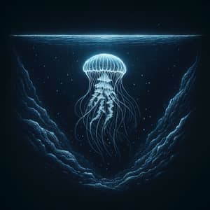 Elegantly Drifting Jellyfish: Poetic Oceanic Beauty