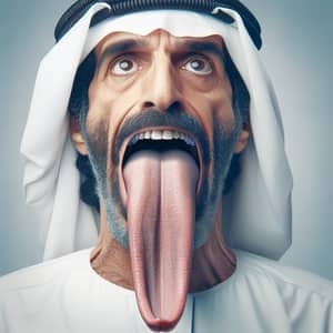Middle-Eastern Man with Extraordinarily Long Tongue | Unique Feature