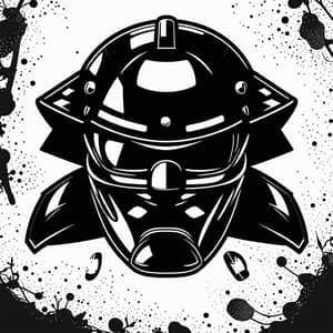 Samurai Team Logo Design | Black Helmet on White Background
