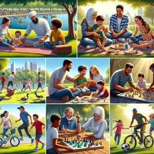 Joyful Family Bonding in Park | Diverse Family Activities