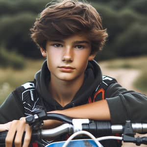 11-Year-Old Boy Riding Motocross Bike | Brown Hair, 65kg