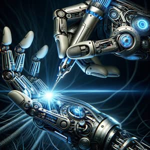 Advanced AI Robot Hand Extraction with Futuristic Tool