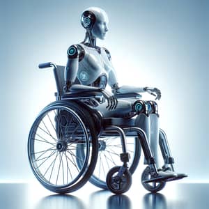 Futuristic AI Robot on Advanced Wheelchair: Mobility & Artificial Intelligence