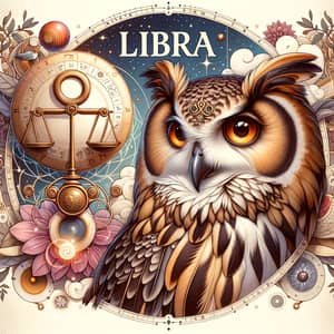 Wise and Graceful Owl Symbolizing Libra's Intellect and Harmony