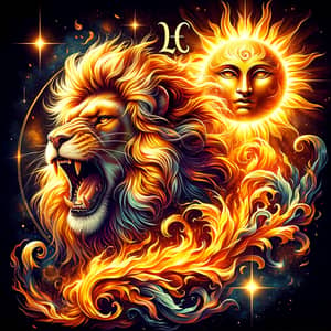Majestic Leo Symbolism: Roaring Lion & Celestial Fire