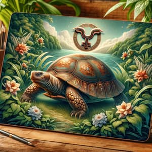 Tranquil Turtle: Symbolizing Taurus Nature with Astrological Touch