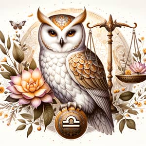 Graceful and Serene Libra Owl: Symbol of Wisdom and Harmony