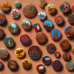 Assorted Souvenir Badges - Traveler's Collection of Global Experiences