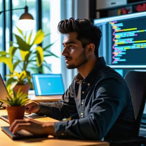 Young Indian Male Frontend Developer | Clean-Shaved Software Engineer for Web Applications