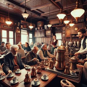 Traditional Turkish Coffeehouse | Vibrant Conversations & Fresh Brewed Coffee