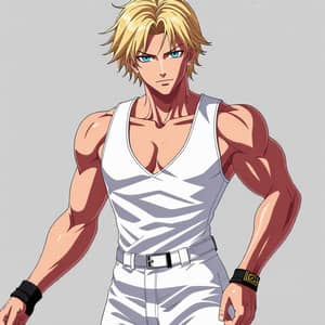 Handsome Male Model with Blonde Hair and Blue Eyes | Anime Figure