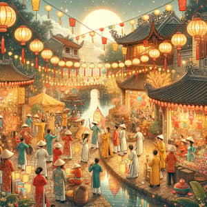 Celebrate Tet Festival: Traditional Vietnamese Heritage Illustration