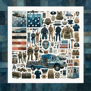 American Military & First Responders Watercolor Collage
