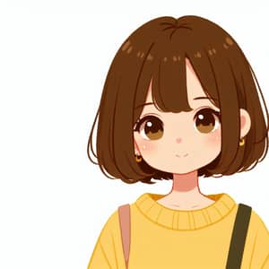 Girl in Yellow Sweater - Beautiful Short Hair Girl