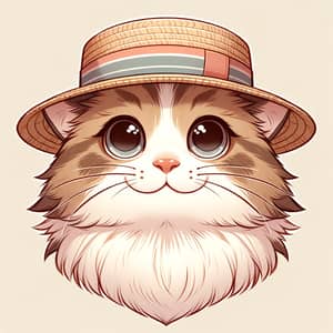 Cat Illustration with Diverse Coat Patterns and Hat