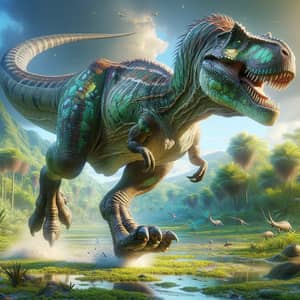 Prehistoric Dinosaur Roaming Freely - Mesmerizing Sight